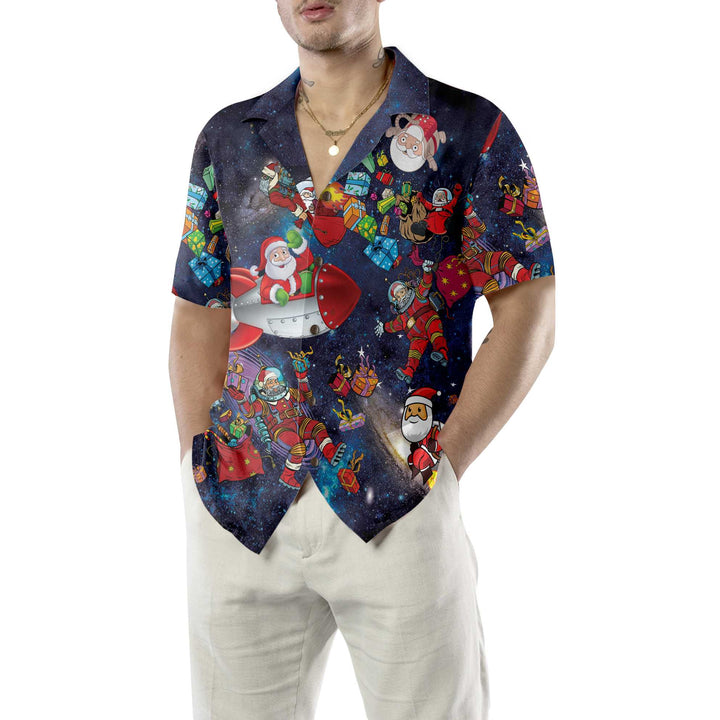 Drune | Christmas Im Weltraum Hawaiihemd, Lustiges Weihnachtshemd, Beste Geschenk Für Weihnachten