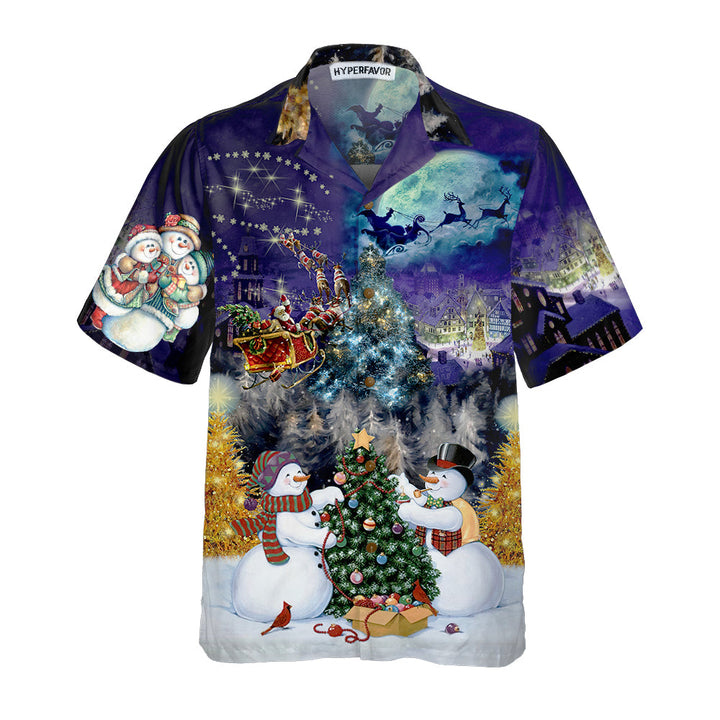 Drune | Weihnachtsnacht mit der Familie Hawaiian Shirt, lustiges Weihnachtshemd, beste Weihnachtsgeschenkidee
