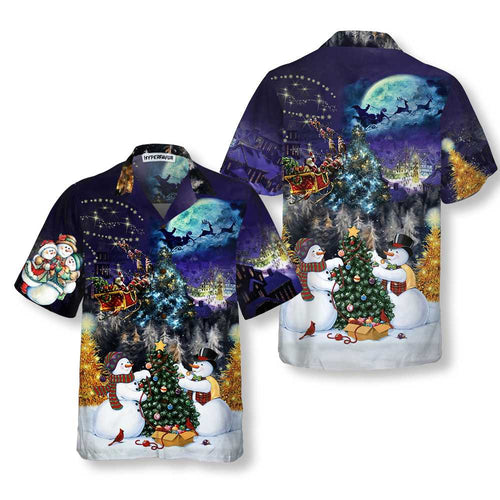 Drune | Weihnachtsnacht mit der Familie Hawaiian Shirt, lustiges Weihnachtshemd, beste Weihnachtsgeschenkidee