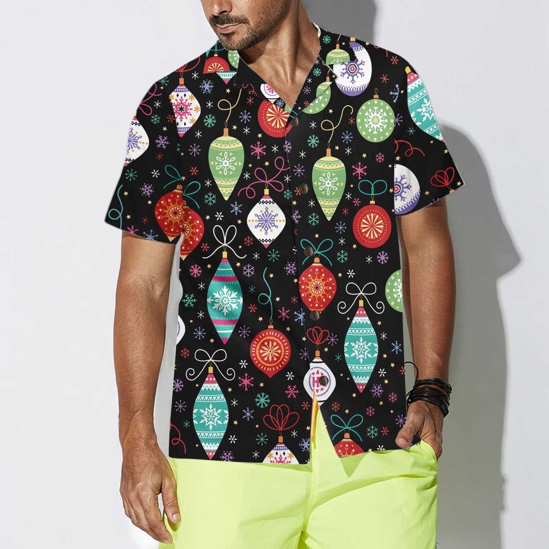 Drune | Weihnachtsschmuck Muster Hawaiihemd, Lustiges Weihnachtsshirt für Männer