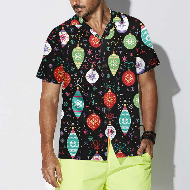 Drune | Weihnachtsschmuck Muster Hawaiihemd, Lustiges Weihnachtsshirt für Männer