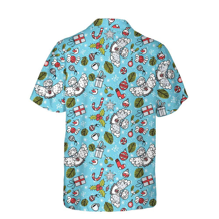 Drune | Weihnachtsmuster mit Engel Weihnachts-Hawaiian-Shirt, bestes Geschenk für den Weihnachtstag