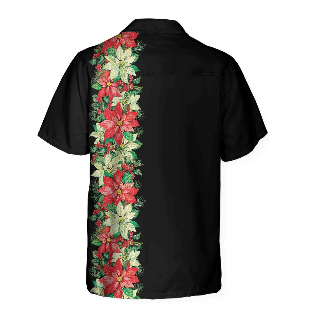 Drune | Weihnachts-Glücksklee-Blumen und Stechpalmenbeeren Weihnachts-Hawaiian-Shirt, Floral Weihnachts-Hawaiian-Shirt