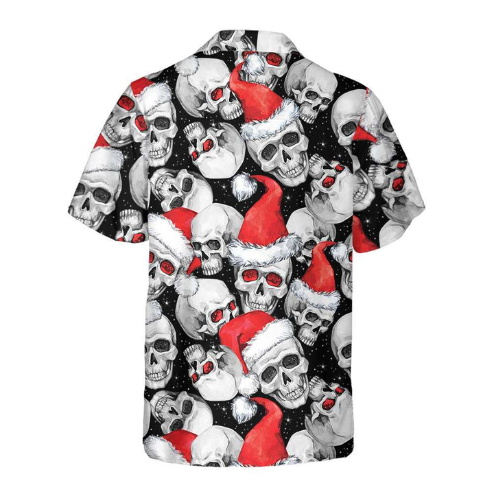 Drune | Weihnachtsmann Schädel Hawaiian Shirt, Weihnachts Schädel Shirt, einzigartiges Weihnachtsgeschenk