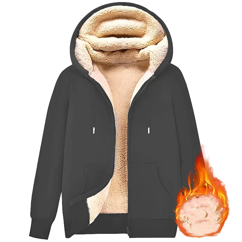 Drune | Hoodie aus Lambswool - warmer & weicher Sweatshirt mit Kapuze und Plüschfutter für den Winter