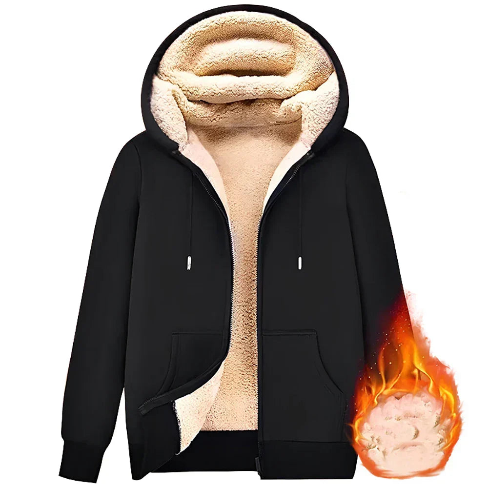 Drune | Hoodie aus Lambswool - warmer & weicher Sweatshirt mit Kapuze und Plüschfutter für den Winter