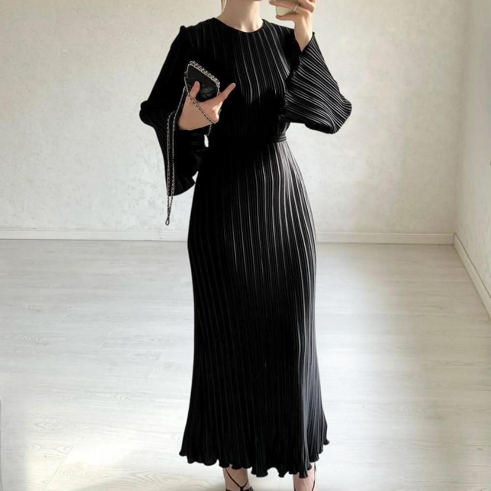 Drune | Sophisticated Plissé Maxikleid für Damen