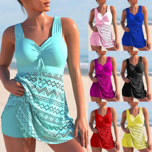 Drune gepolsterter Tankini – Set aus Badeanzug und Shorts