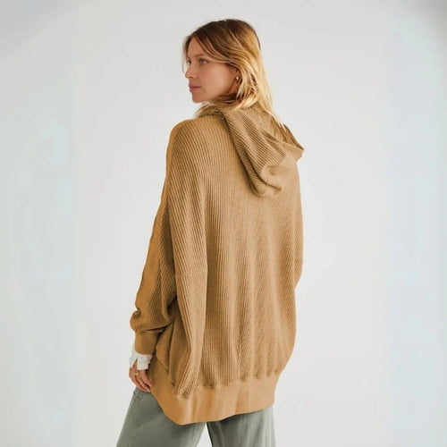 Drune | Übergroße Waffel-Strick Zip-Hoodie