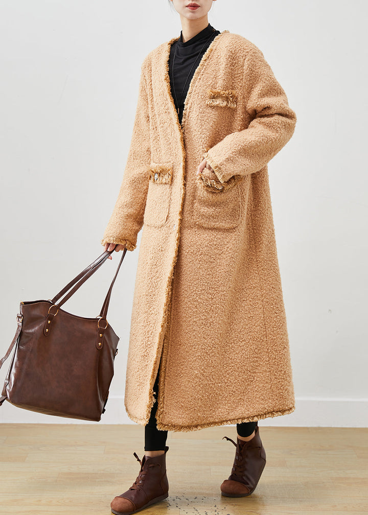 Drune | Khaki Übergroße Taschen Kunstfell Teddy Mäntel