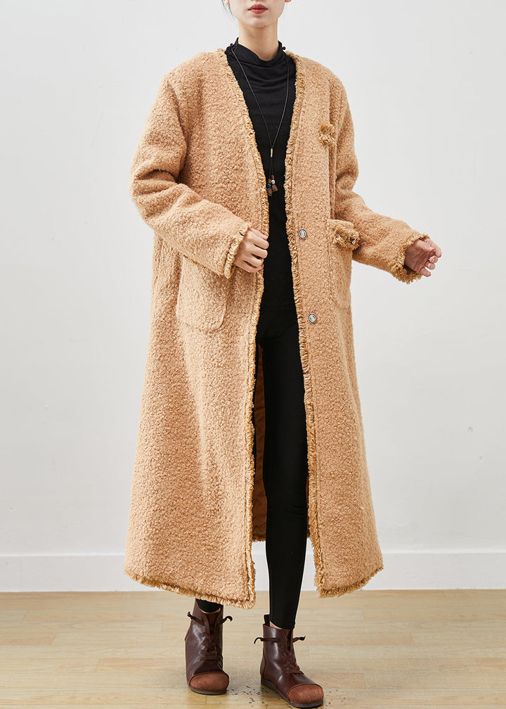 Drune | Khaki Übergroße Taschen Kunstfell Teddy Mäntel