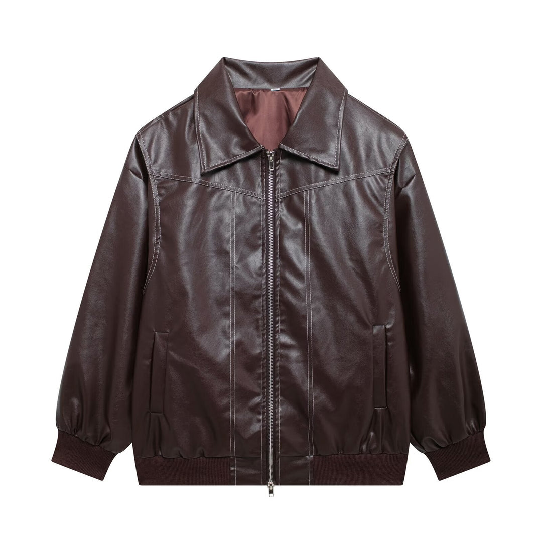 Drune | Damen Oversized Leder Winterjacke