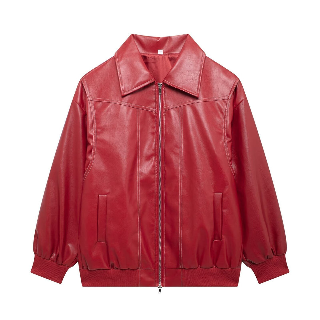 Drune | Damen Oversized Leder Winterjacke