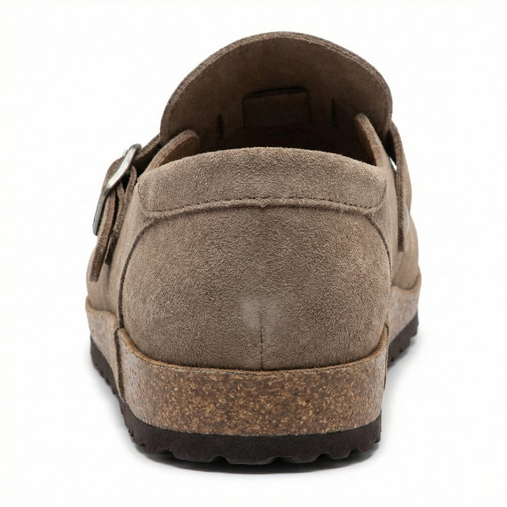 Clogs - Damen Retro Wildleder Slip-On Mule Drune