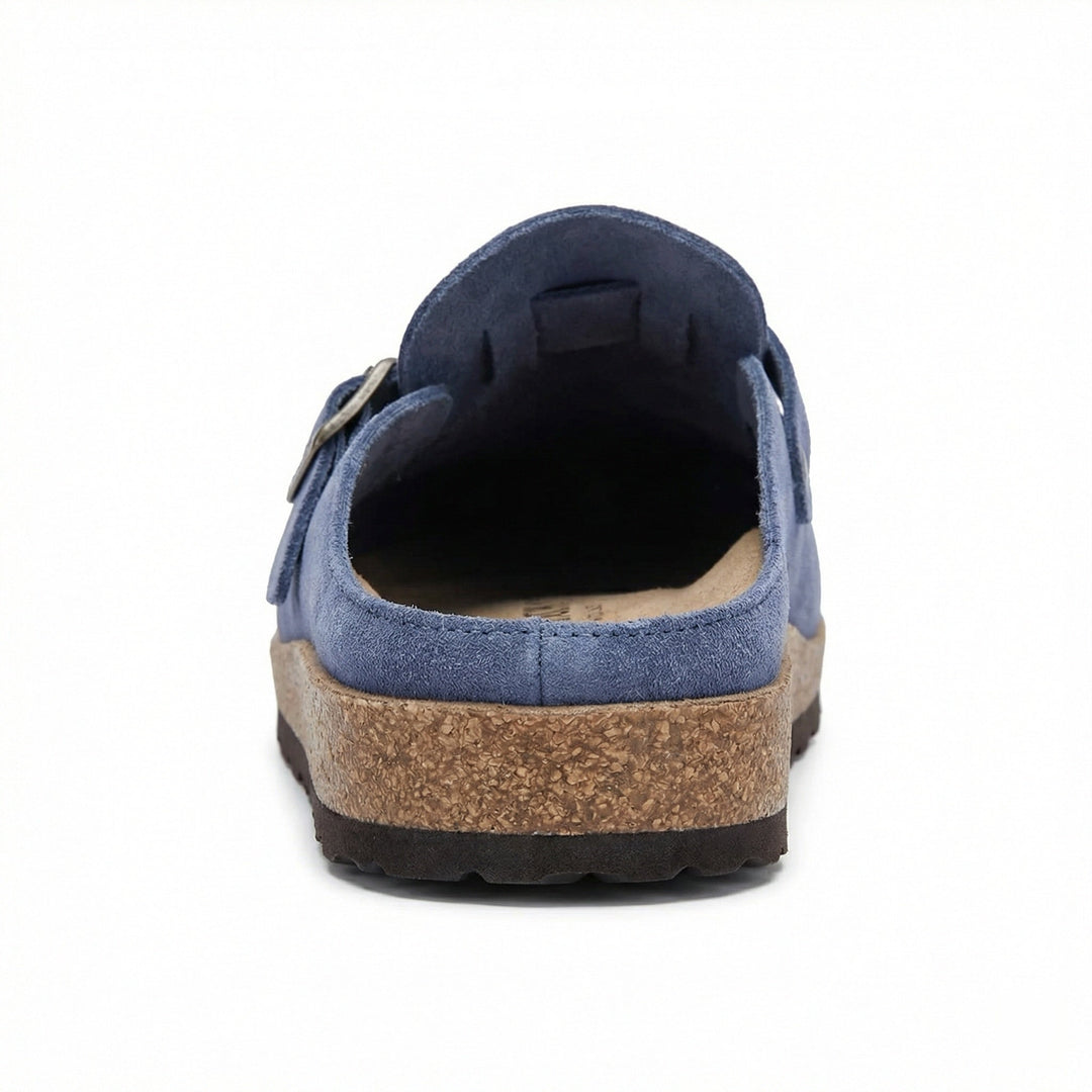 Clogs - Damen Retro Wildleder Slip-On Mule Drune