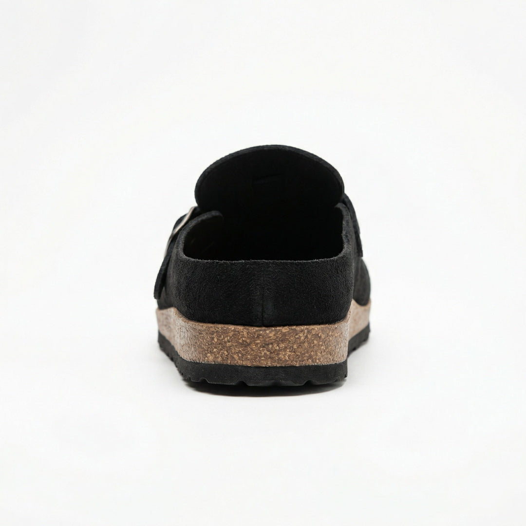 Clogs - Damen Retro Wildleder Slip-On Mule Drune