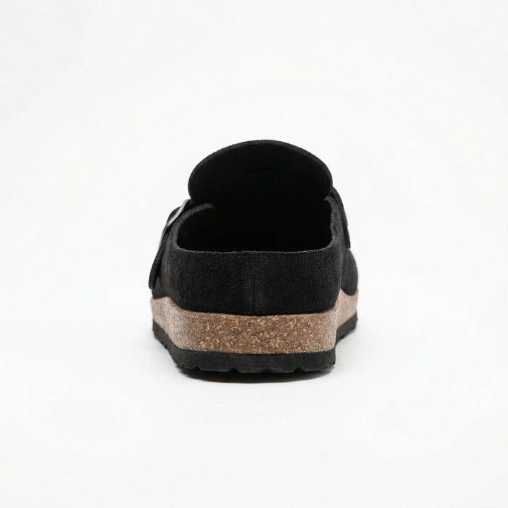 Clogs - Damen Retro Wildleder Slip-On Mule Drune