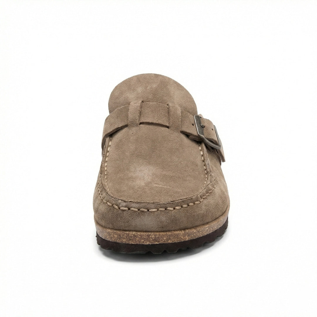 Clogs - Damen Retro Wildleder Slip-On Mule Drune