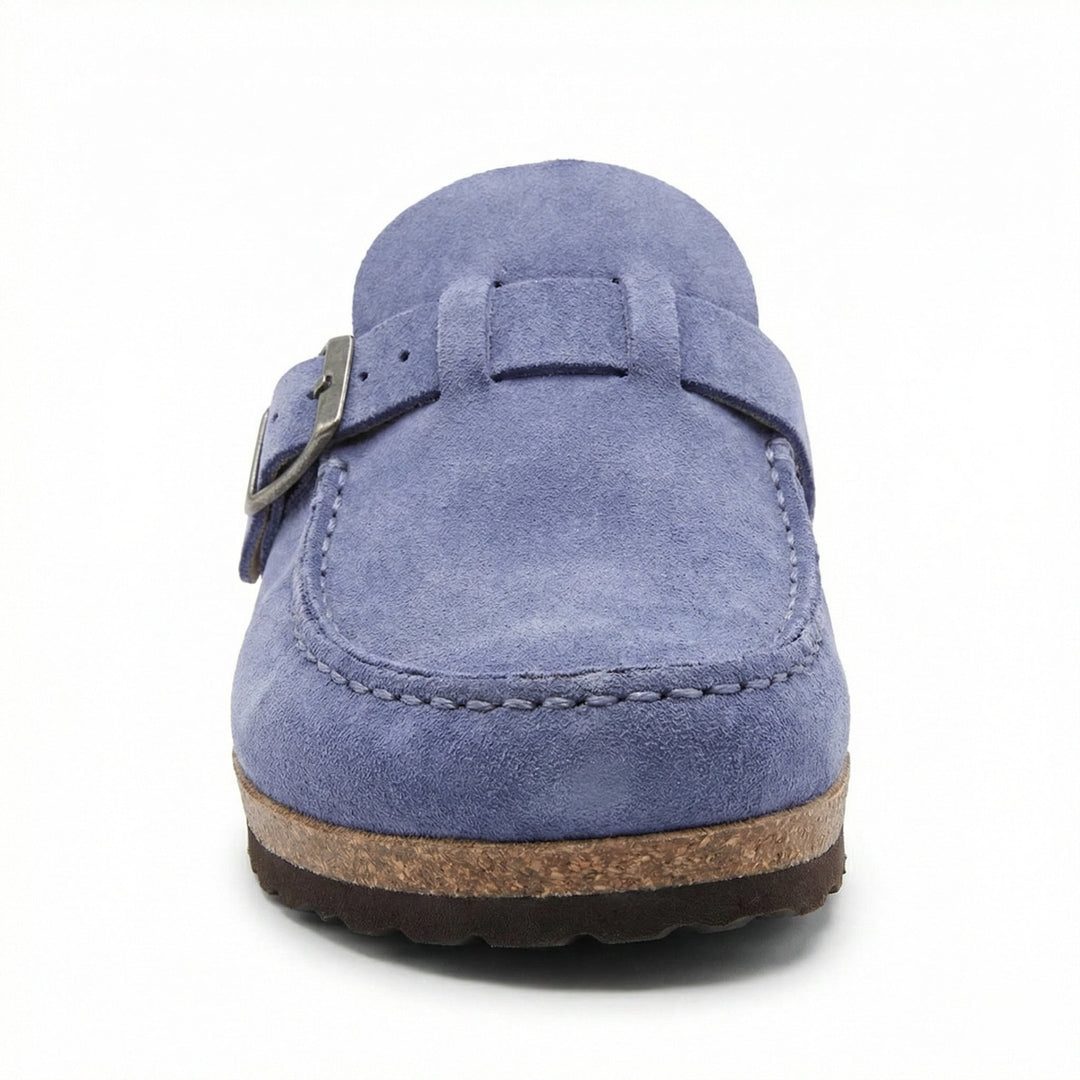 Clogs - Damen Retro Wildleder Slip-On Mule Drune