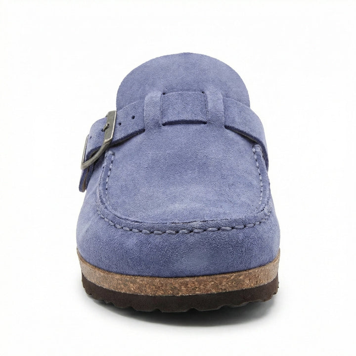 Clogs - Damen Retro Wildleder Slip-On Mule Drune