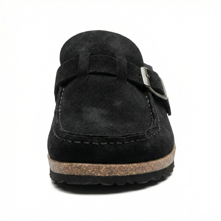 Clogs - Damen Retro Wildleder Slip-On Mule Drune
