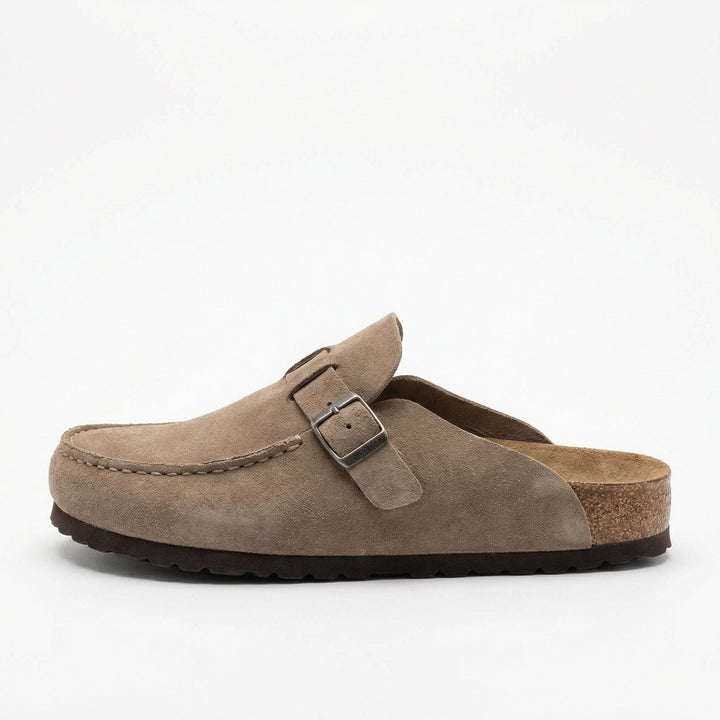 Clogs - Damen Retro Wildleder Slip-On Mule Drune