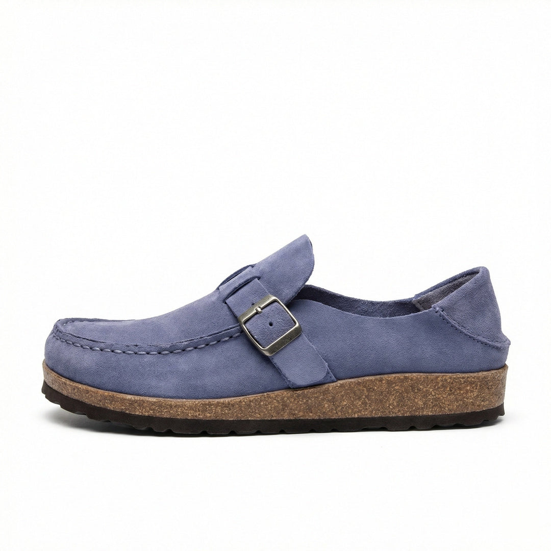 Clogs - Damen Retro Wildleder Slip-On Mule Drune