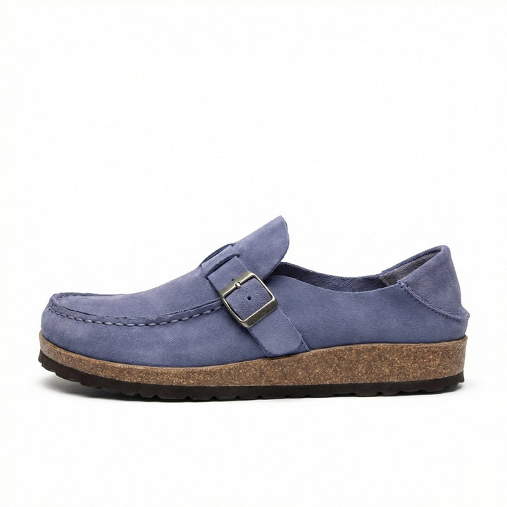 Clogs - Damen Retro Wildleder Slip-On Mule Drune