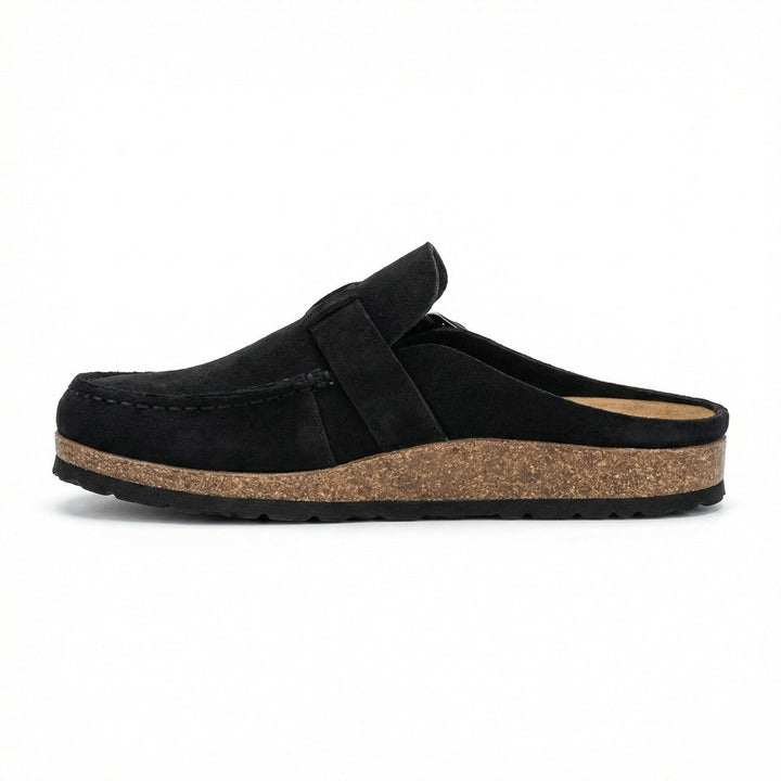 Clogs - Damen Retro Wildleder Slip-On Mule Drune