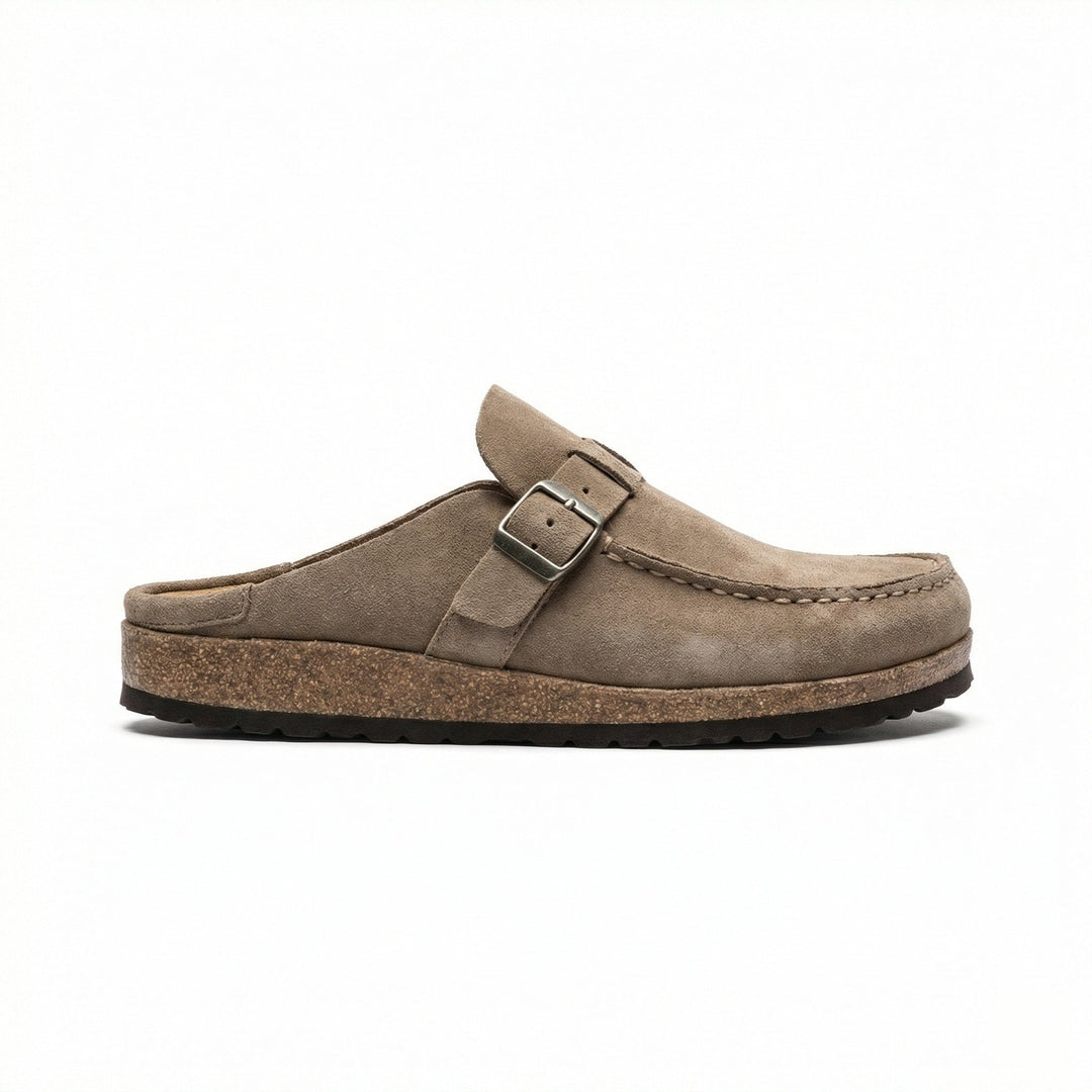 Clogs - Damen Retro Wildleder Slip-On Mule Drune