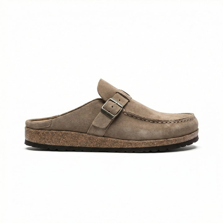 Clogs - Damen Retro Wildleder Slip-On Mule Drune