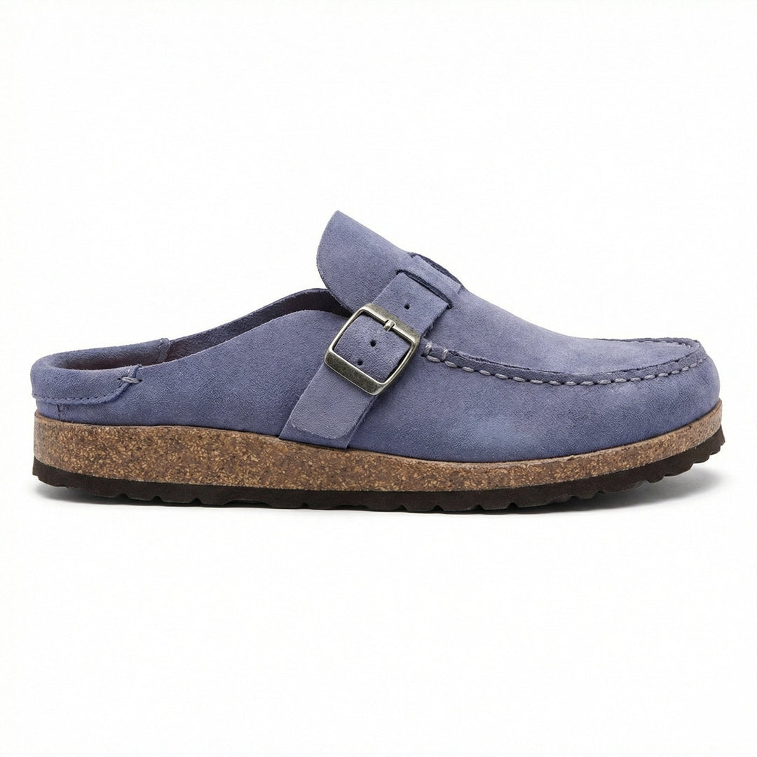 Clogs - Damen Retro Wildleder Slip-On Mule Drune