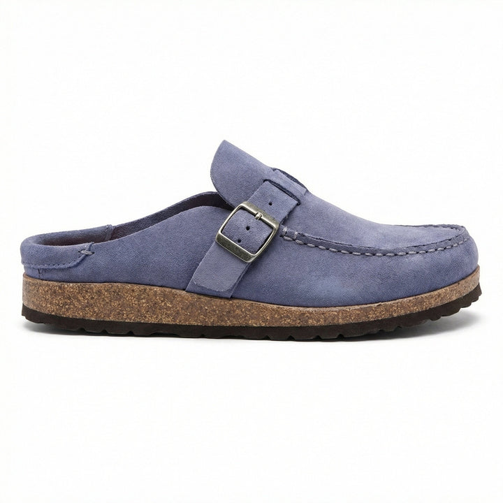 Clogs - Damen Retro Wildleder Slip-On Mule Drune