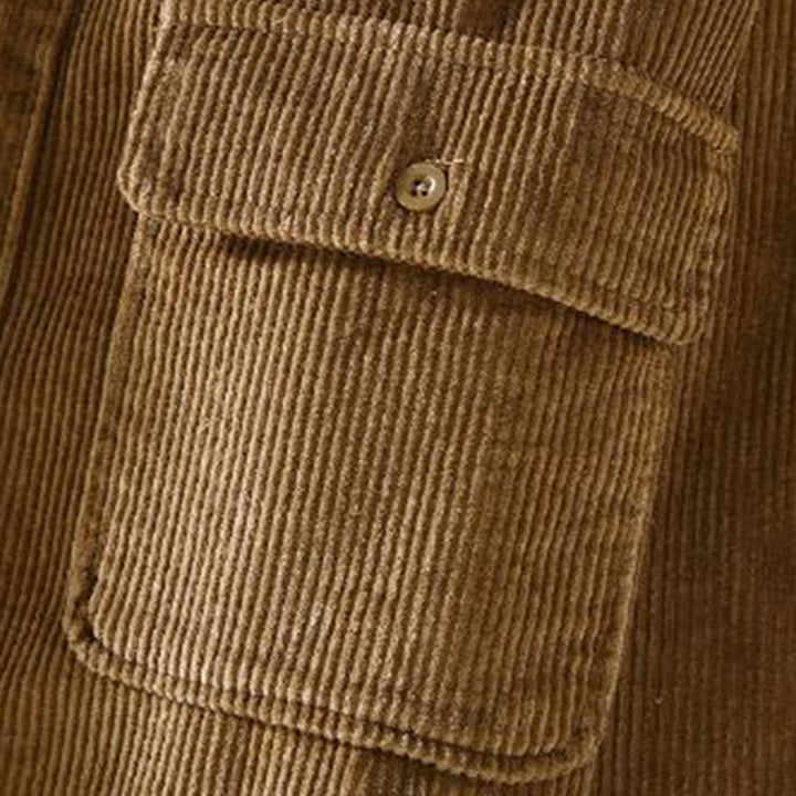 Drune | Shirtjacke Cord Gefüttert Knopfverschluss Brusttaschen
