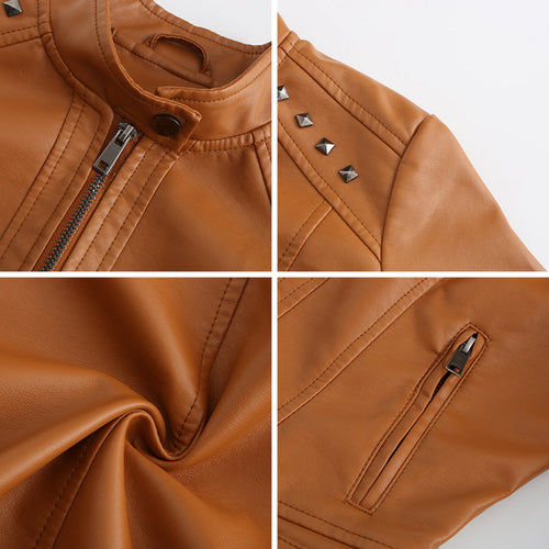 Drune | Elegante Lederjacke mit einzigartigen Details für Damen