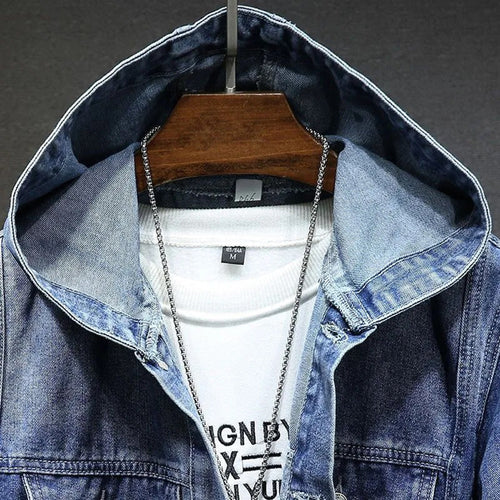 Drune | Jeansjacke mit Kapuze für Männer