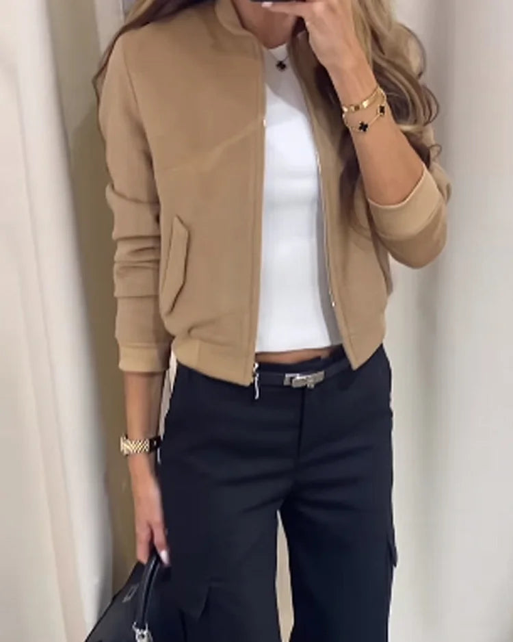 Drune | Ord Satz Damenjacke und Cargo Hose mit Geraden Beinen Zweiteiliges Satz