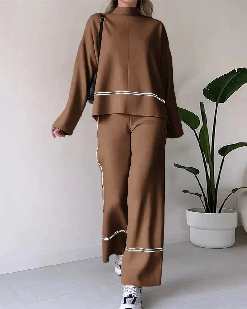 Drune | Ord Set Zweiteiler aus Oversize Damenpullover und Hose mit weitem Bein