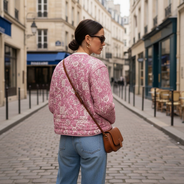 Drune | Damen Steppjacke mit floralem Futter