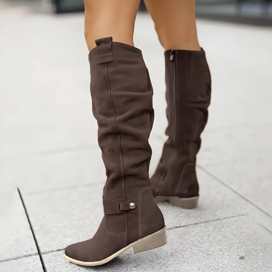 Drune | Wildleder kniehohe Stiefel