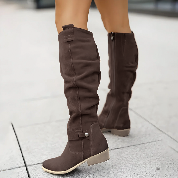 Drune | Wildleder kniehohe Stiefel