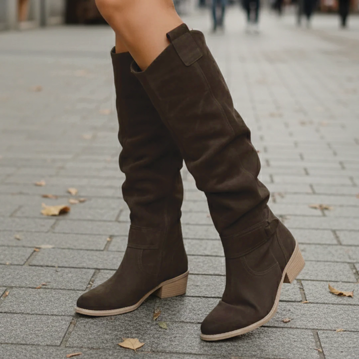 Drune | Wildleder kniehohe Stiefel
