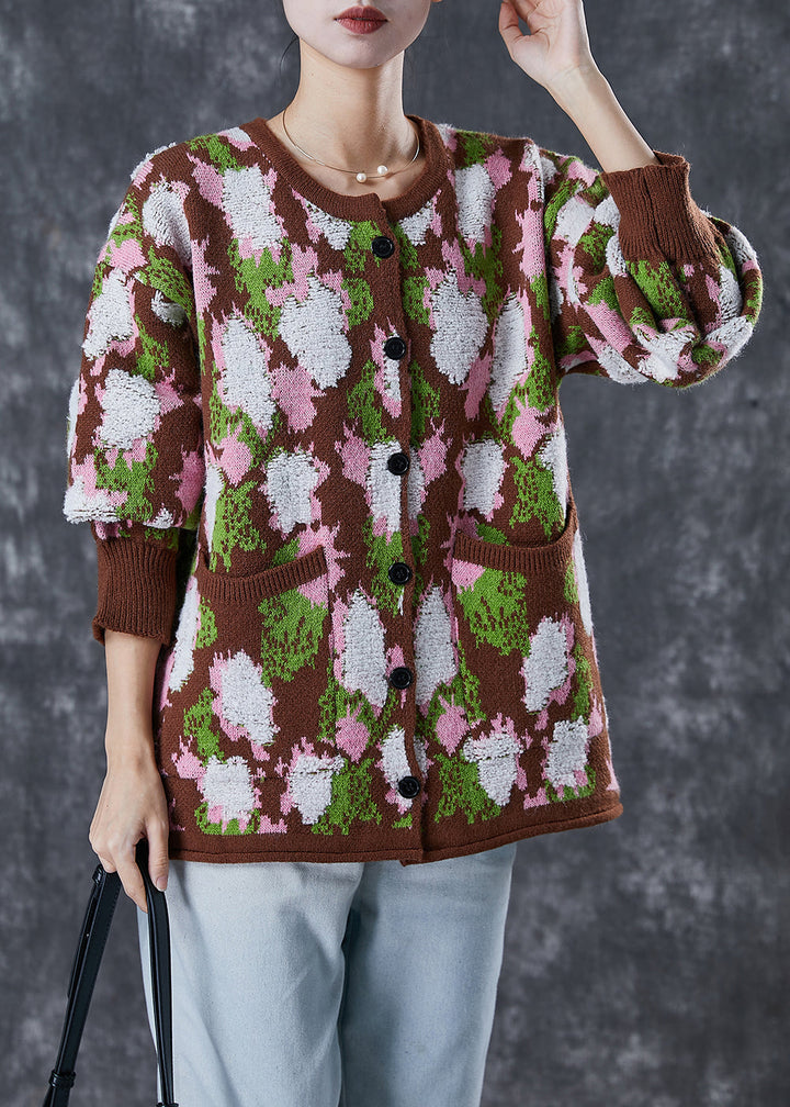 Drune | Print Warme Strickjacken Taschen Winter