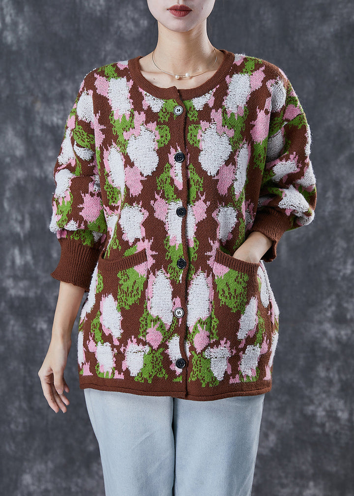 Drune | Print Warme Strickjacken Taschen Winter