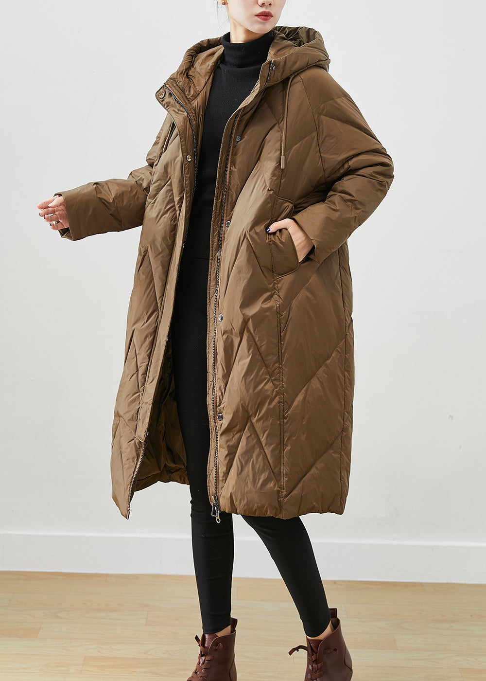 Drune | Warme feine mit Baumwolle gefüllte Puffersaken oversized Kapuzen-Winterjacken
