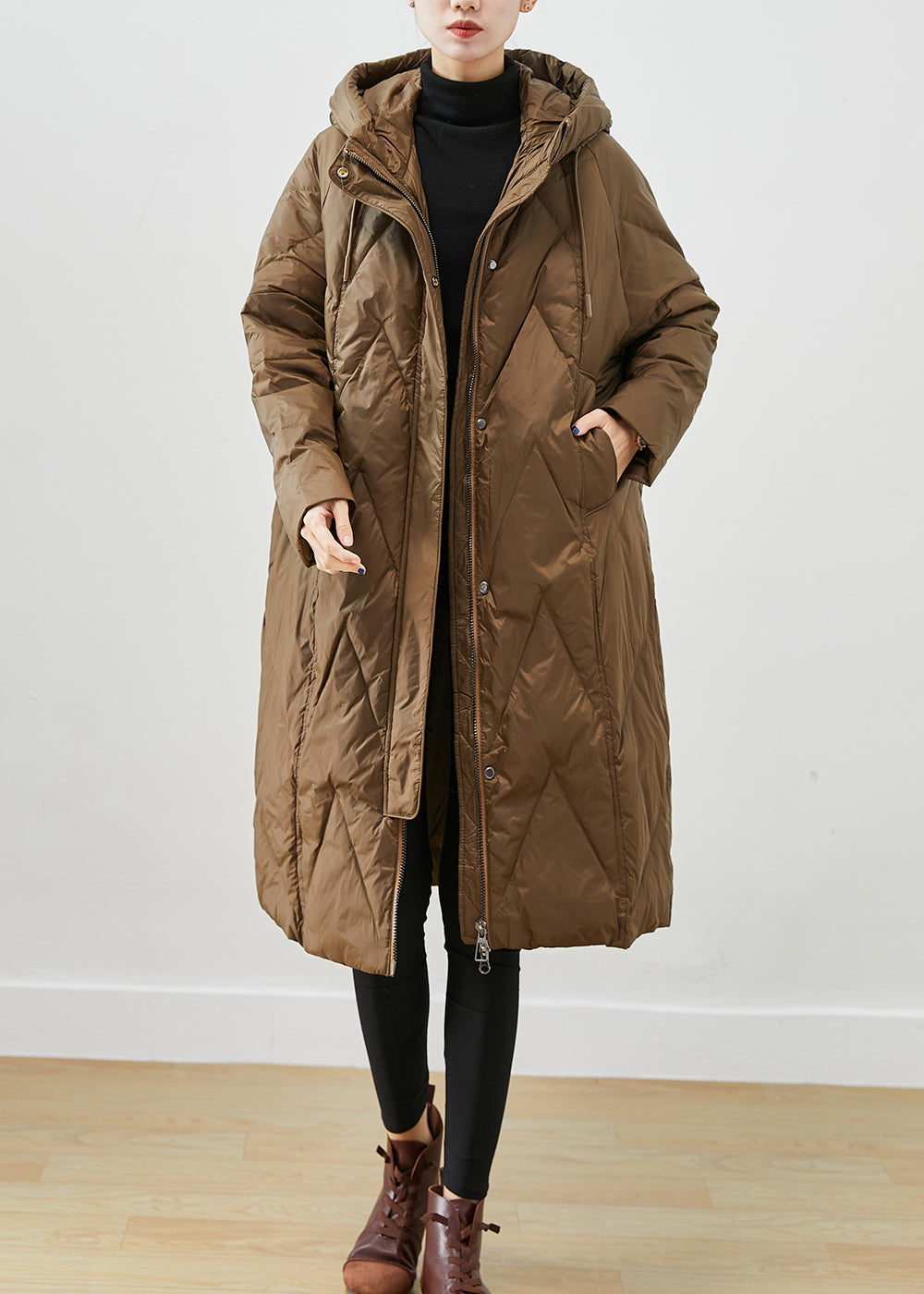 Drune | Warme feine mit Baumwolle gefüllte Puffersaken oversized Kapuzen-Winterjacken