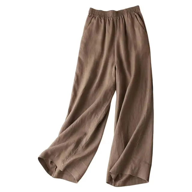 Drune | Breite Leinen Baumwollhose
