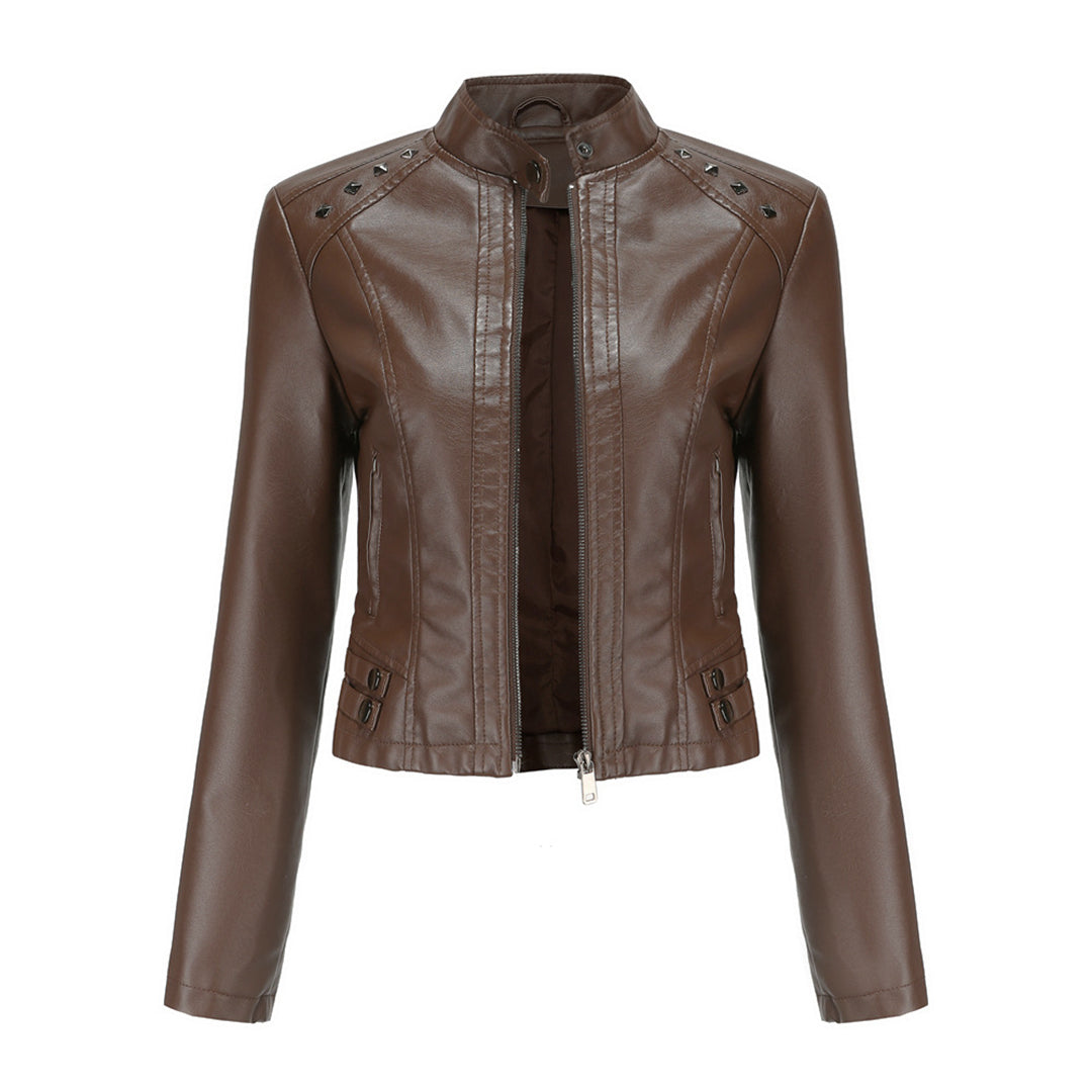 Drune | Elegante Lederjacke mit einzigartigen Details für Damen
