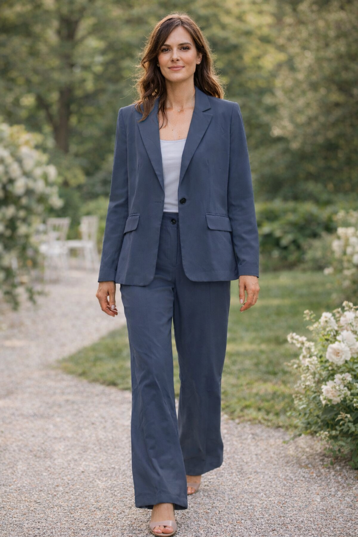 Drune Damen Anzug Set Blazer Hose elegant Zweiteiler