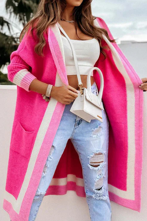 Drune | Strickjacke Langer Offener Vordere Weiche Strickkomfort Mit Praktischen Taschen
